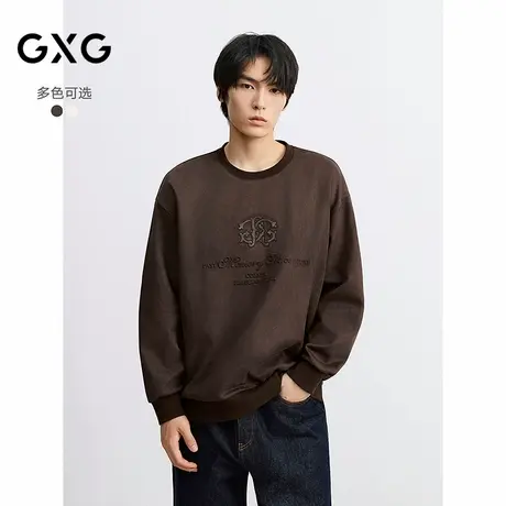 GXG男装 圆领卫衣简约印花长袖上衣 25年秋季新品图片