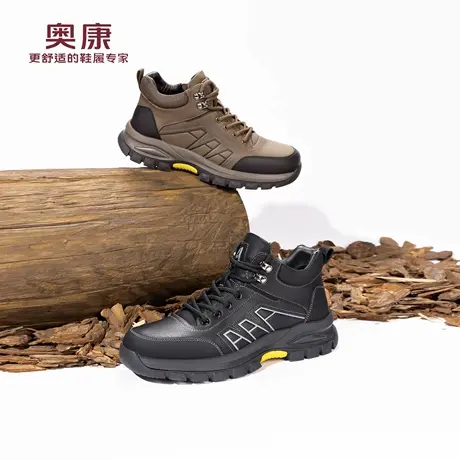 奥康 男鞋2025冬季新款加绒保暖户外鞋厚底增高休闲鞋门店发货商品大图