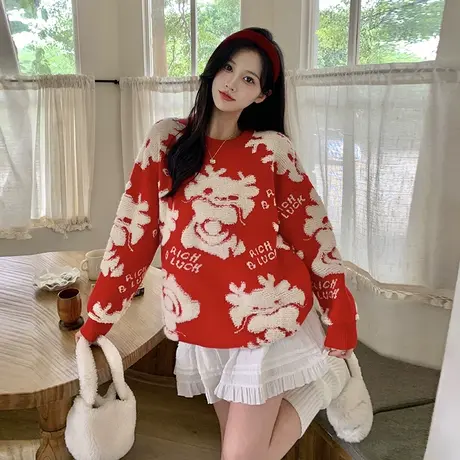 今年流行爆款毛衣女2023年新款本命龙年红时尚女装针织上衣打底衫商品大图