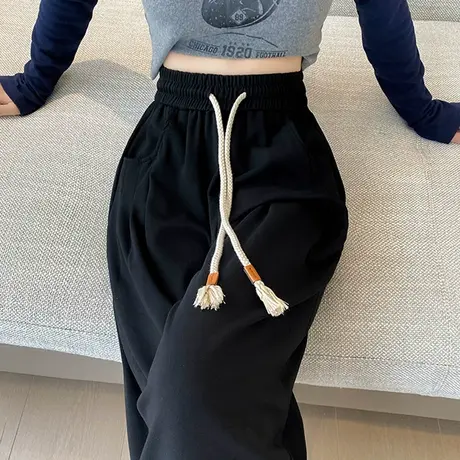 哈伦萝卜裤女春秋2024新款高腰宽松显瘦小个子束脚休闲运动灯笼裤商品大图