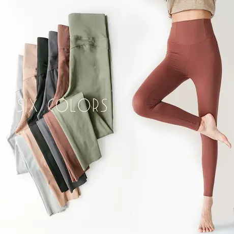 可diy 高腰收腹芭比裤鲨鱼裤女士外穿春秋薄绒瑜伽显瘦九分打底裤商品大图