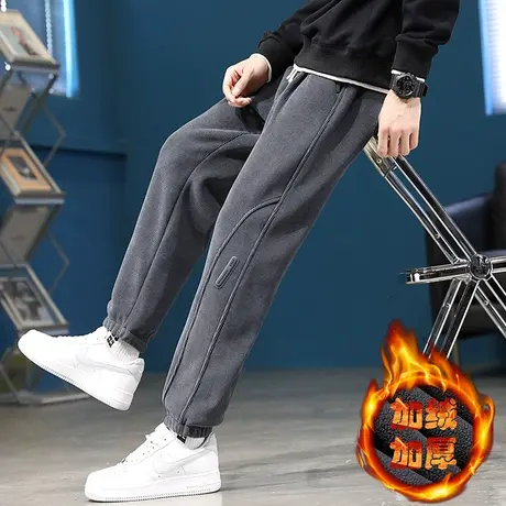 13青少年加绒长裤子12岁男孩初中学生14加厚休闲裤15大童运动卫裤商品大图