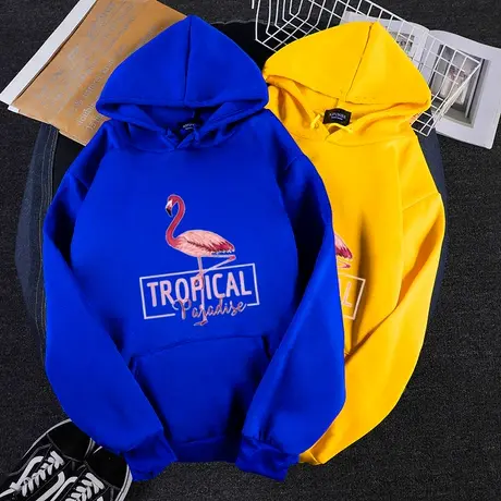 超火cec卫衣女秋冬韩版waitmore网红加绒加厚连帽外套ins宽松上衣商品大图