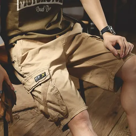 夏季工装短裤男宽松潮牌ins外穿休闲五分裤大码胖子薄款5分中裤潮图片