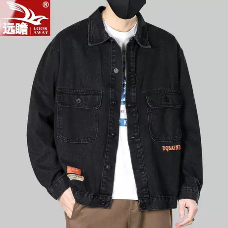 牛仔外套男春秋季2023新款潮牌百搭翻领工装夹克男士休闲上衣男款商品大图