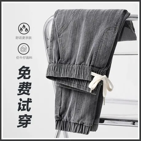 灰色痞帅工装裤男士束脚宽松休闲长裤子男裤春季春秋款2024年新款商品大图