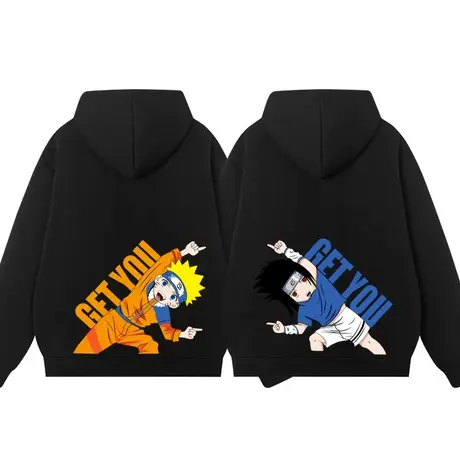 洛鸣人佐助火影忍者衣服不一样的情侣装卫衣连帽秋冬款高级感小众商品大图