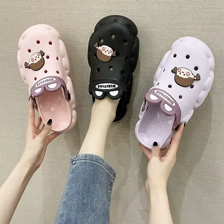 洞洞鞋女ins潮防滑可爱少女心包头沙滩凉拖鞋女夏外穿护士凉拖鞋商品大图