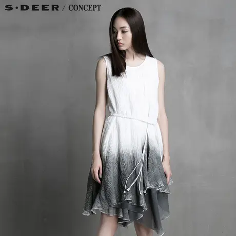 S·DEER＼CONCEPT圣迪奥专柜正品女装文艺搭片拼接连衣裙5281218图片