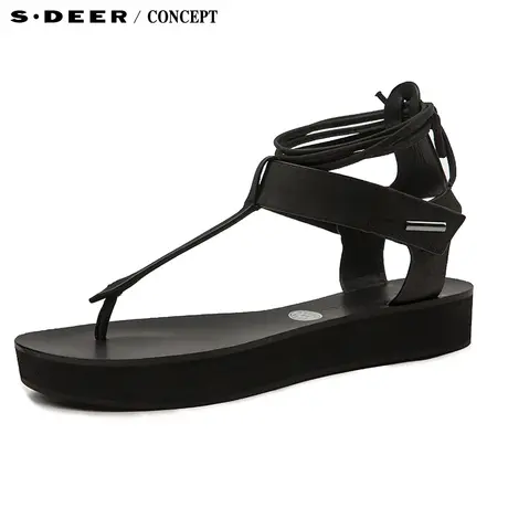【🚋新品】🚌sdeer圣迪奥女T型夹趾凉鞋S16283905图片