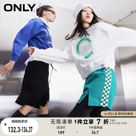 ONLY奥莱夏季时尚立体字母印花休闲百搭圆领卫衣女商品大图