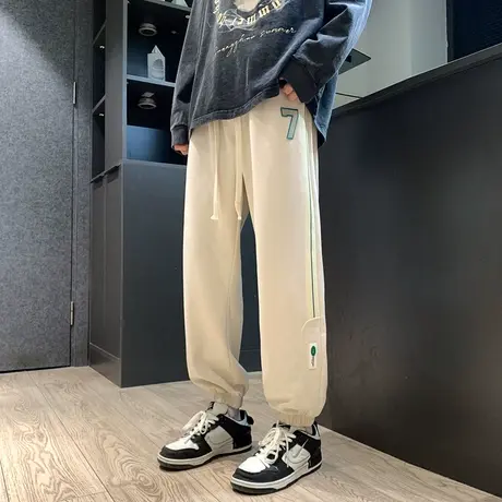 春秋季休闲长裤子男孩13初中高中学生15岁青少年大童帅气运动卫裤商品大图