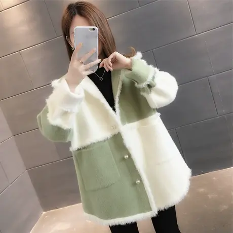 毛衣女装2023年新款秋冬季秋款秋装仿水貂绒针织开衫宽松外套爆款图片