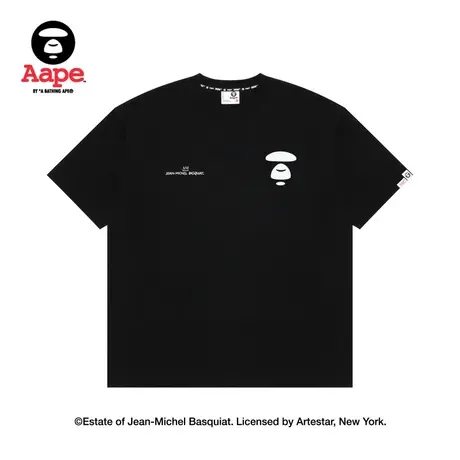 Aape联名Jean Michel Basquiat艺术家皇冠街头印花短袖T恤9663XXK商品大图