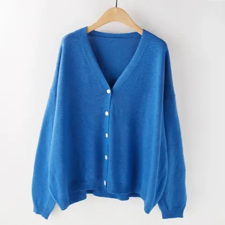 开衫针织外套女春款长袖宽松慵懒风空调衫防晒衣早春简约外搭上衣商品大图