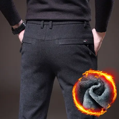 秋冬季保暖外穿加绒加厚加棉裤男士西裤休闲裤子男裤2023新款冬装商品大图