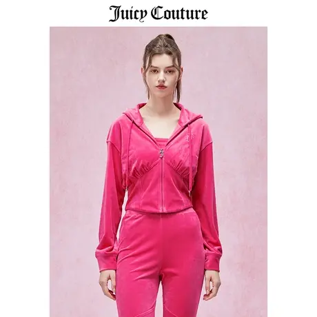 Juicy Couture橘滋外套女2024春季新款美式天鹅绒收腰丝绒夹克图片