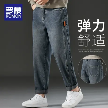罗蒙美式复古牛仔裤男直筒宽松2024春秋季新款男士潮牌休闲长裤子商品大图