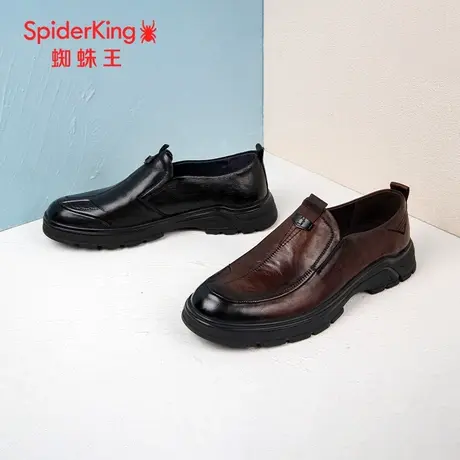 SPIDER KING/蜘蛛王男鞋真皮2023春秋商场新款休闲皮鞋舒适软底图片