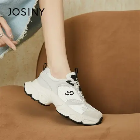 Josiny/卓诗尼厚底老爹鞋女2024新款春季百搭松糕运动休闲小白鞋商品大图