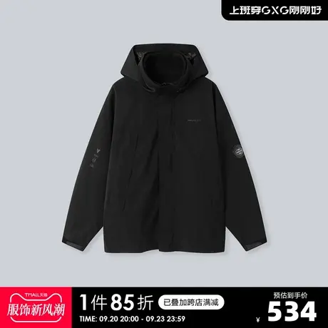 YATLAS亚锐男装2020冬季商场同款黑色立领夹克男潮商品大图