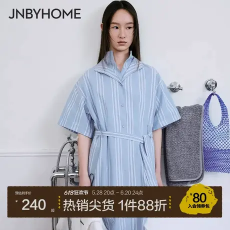 JNBYHOME江南布衣春夏新款条纹睡裙睡衣连衣裙可外穿家居服女商品大图