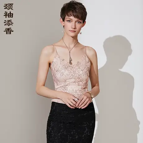 颈袖添香2024新款蕾丝小吊带女士内搭肩带可调打底针织背心图片