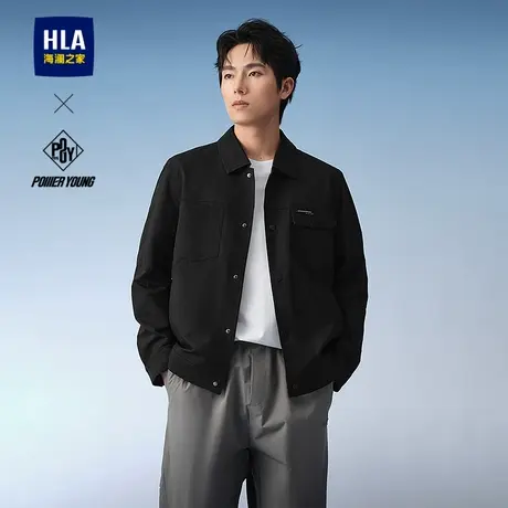 HLA/海澜之家POWER YOUNG系列夹克25春夏新满身提花耐穿外套男商品大图