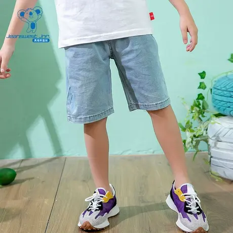 DQ真维斯童装2025春季新款 潮牌时尚男童宽松微弹百搭牛仔中裤图片