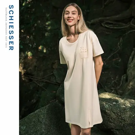 SCHIESSER舒雅夏女士纯棉柔软亲肤透气带胸垫连衣裙家居睡裙22963图片