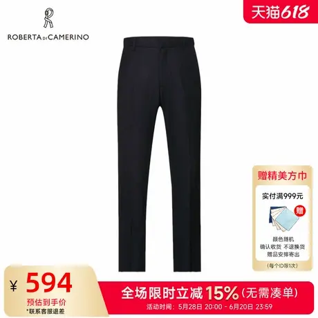 [绵羊毛]ROBERTA诺贝达男装男士休闲裤春季新款商务纯色直筒裤男商品大图