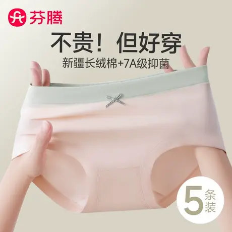 芬腾内裤女士纯棉抗菌全棉裆透气中腰无痕少女生三角短裤2025新款商品大图