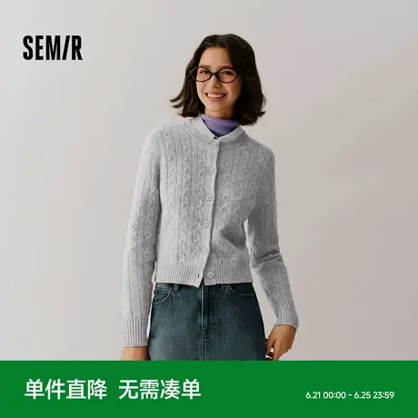 森柔毛衫|商场同款森马针织开衫女短款上衣毛衣新款冬季圆领衣服商品大图
