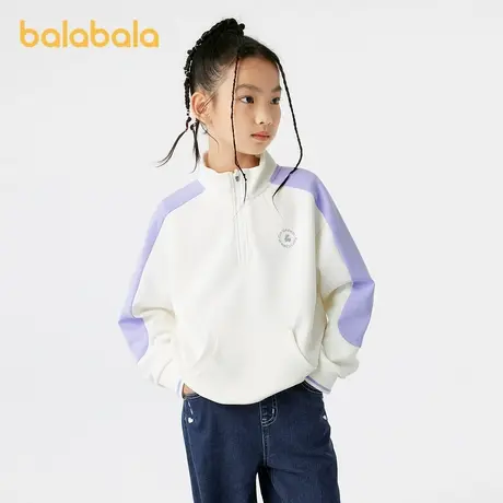 巴拉巴拉童装卫衣女童2025新款秋装长袖卫衣上衣时尚撞色舒适百搭图片