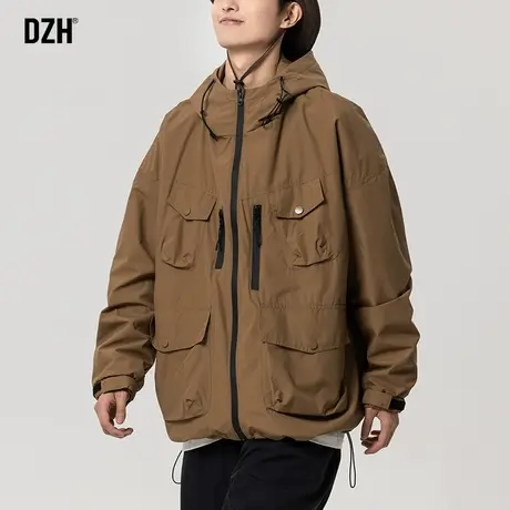 男士美式机能冲锋衣外套男春秋潮牌男装2023新款户外爬山夹克男款商品大图