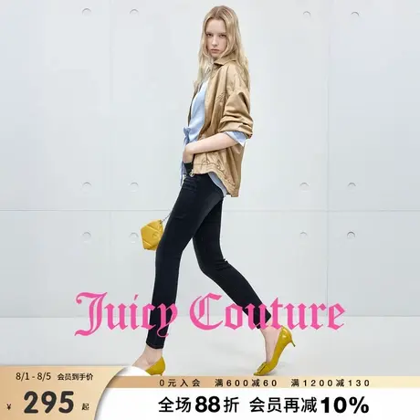 Juicy Couture橘滋牛仔裤女2025年秋季新款黑色紧身显瘦铅笔长裤商品大图