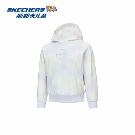 Skechers斯凯奇女童针织套头连帽卫衣秋季时尚渐变舒适百搭上衣商品大图