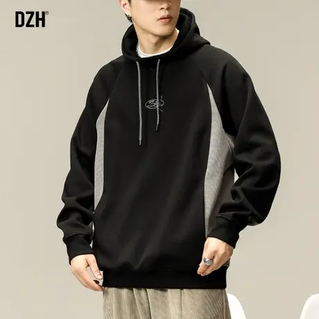 男士美式重磅卫衣男连帽秋季潮牌男装2023新款长袖上衣连帽衫男款商品大图