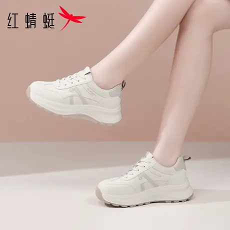 红蜻蜓女鞋秋冬季2026新款鞋子大码休闲运动鞋女款厚底增高老爹鞋商品大图