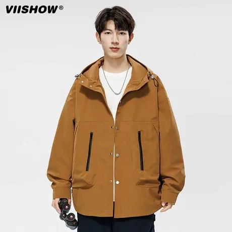VIISHOW工装外套男潮牌青少年休闲夹克山系男生秋装新款上衣百搭商品大图
