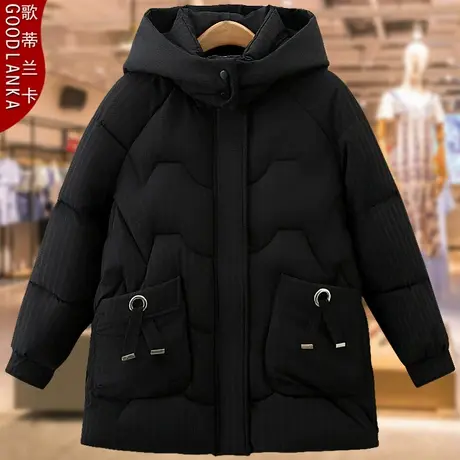 大码中老年妈妈冬季加厚羽绒棉服新款宽松洋气中长款连帽棉衣外套商品大图