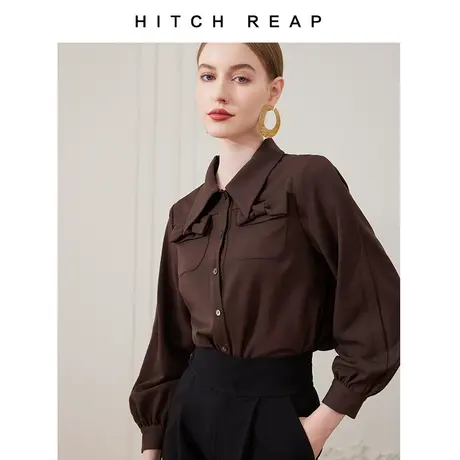 希区瑞普高端上衣大牌蝴蝶结浪漫主义多巴胺秋季穿搭美拉德衬衫女商品大图