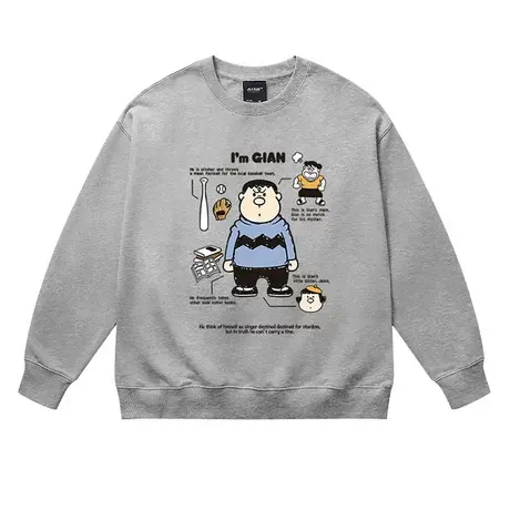 日系胖虎哆啦A梦机器猫印花卫衣潮2023秋冬加绒宽松男女情侣装商品大图