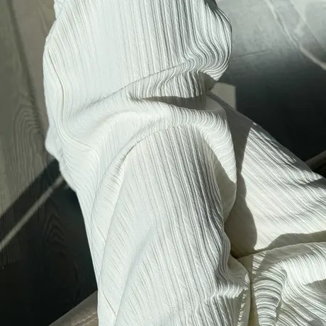 春季2024新款宽松显瘦白色直筒阔腿裤春秋高腰垂感休闲裤女裤子潮商品大图