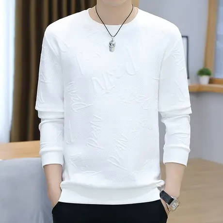 圆领卫衣男士春秋季2023新款潮牌打底衫上衣服宽松潮流男装外套商品大图