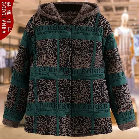 中老年妈妈冬装加绒加厚棉衣大码宽松洋气羊羔绒保暖冬天棉袄外套商品大图