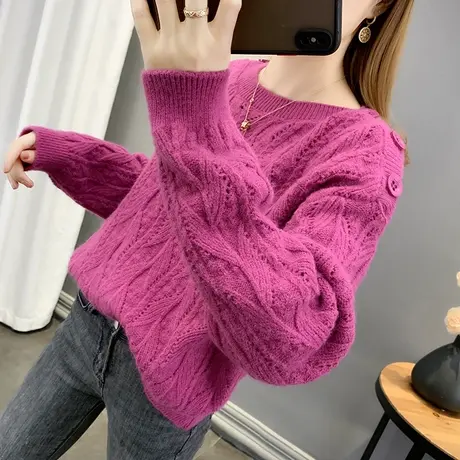 早秋毛衣女秋冬2023年新款慵懒宽松设计感针织打底衫爆款洋气加厚商品大图