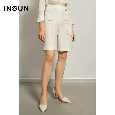 INSUN恩裳夏季大口袋工装风百搭短裤商品大图