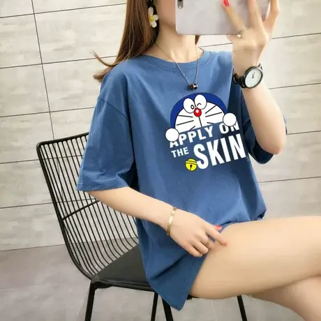 白色t恤女短袖2024新款夏纯棉韩版宽松体桖半袖抹茶绿色上衣ins潮商品大图