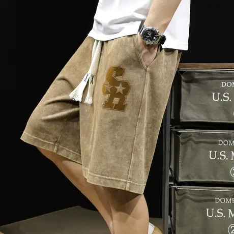 美式运动短裤男夏季潮牌宽松大码休闲5分男裤2024新款男士五分裤图片